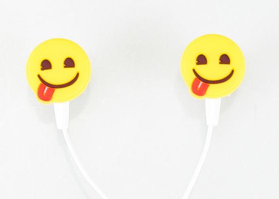 Estéreo 3,5 milímetros cor do fone de ouvido do silicone de Emoji da orelha na multi com comprimento de 1.2m