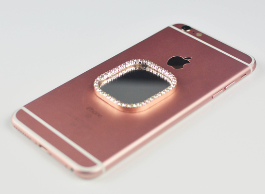 Acessórios quadrados do telefone celular do decalque do espelho com a decoração apta de Smartphone da borda do diamante